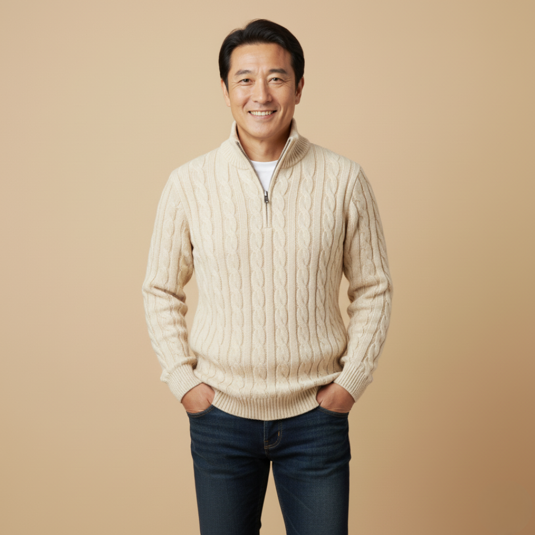 プレミアムケーブルニットセーター