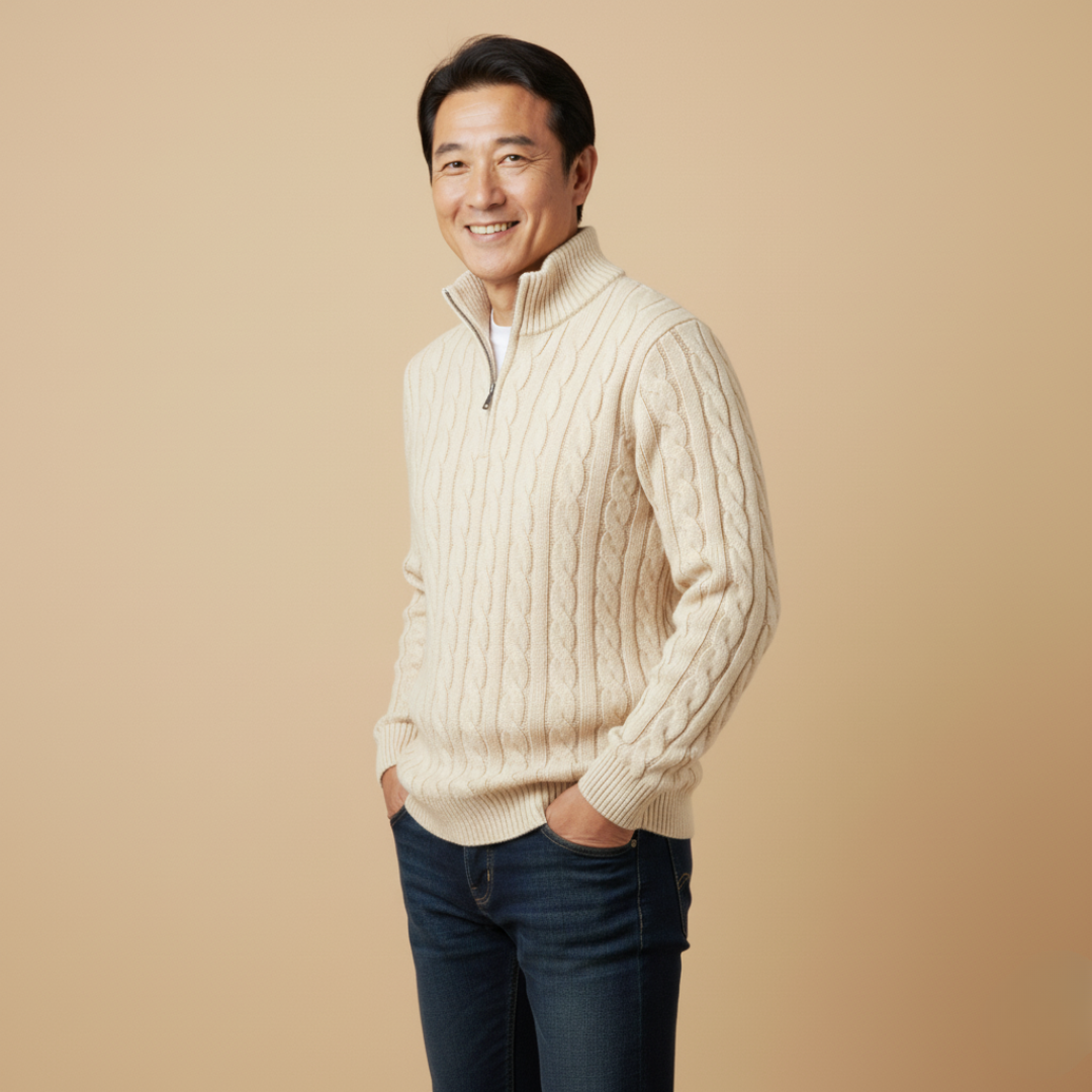 プレミアムケーブルニットセーター