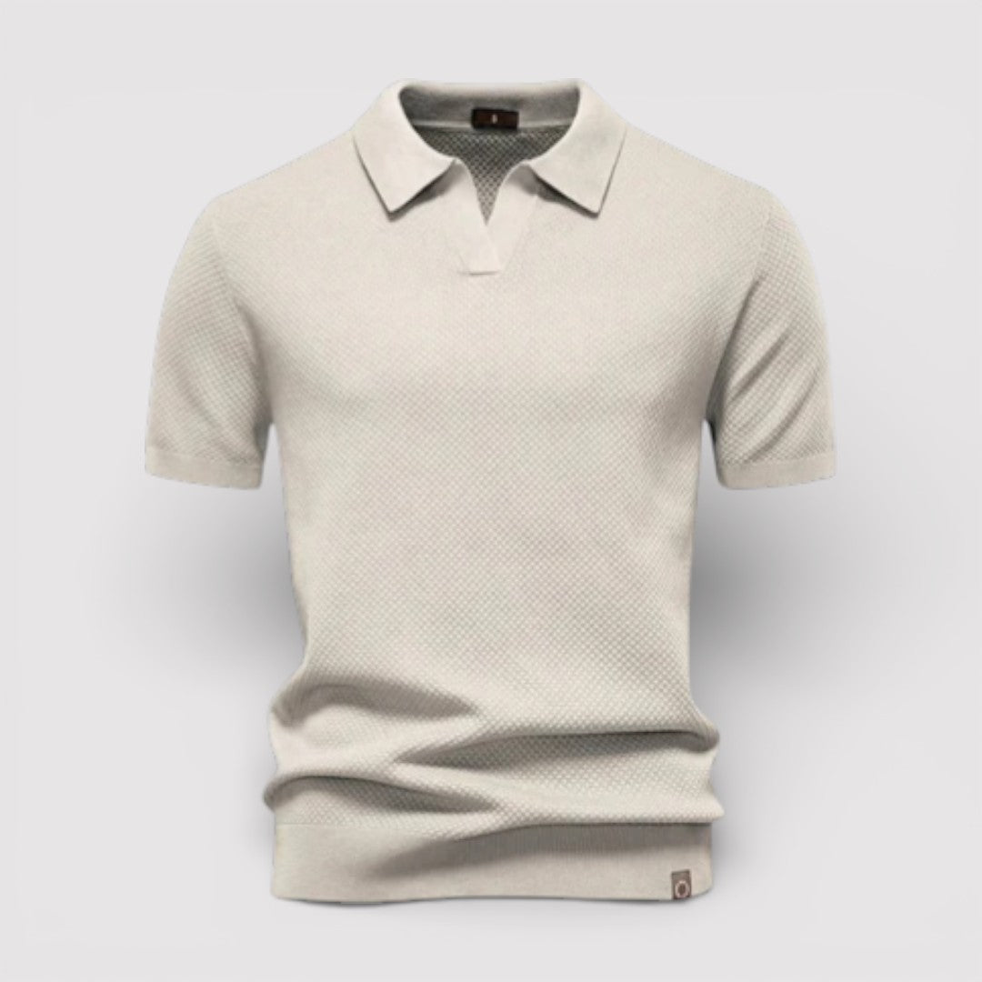 ラグジュアリーなボタンなしポロシャツ