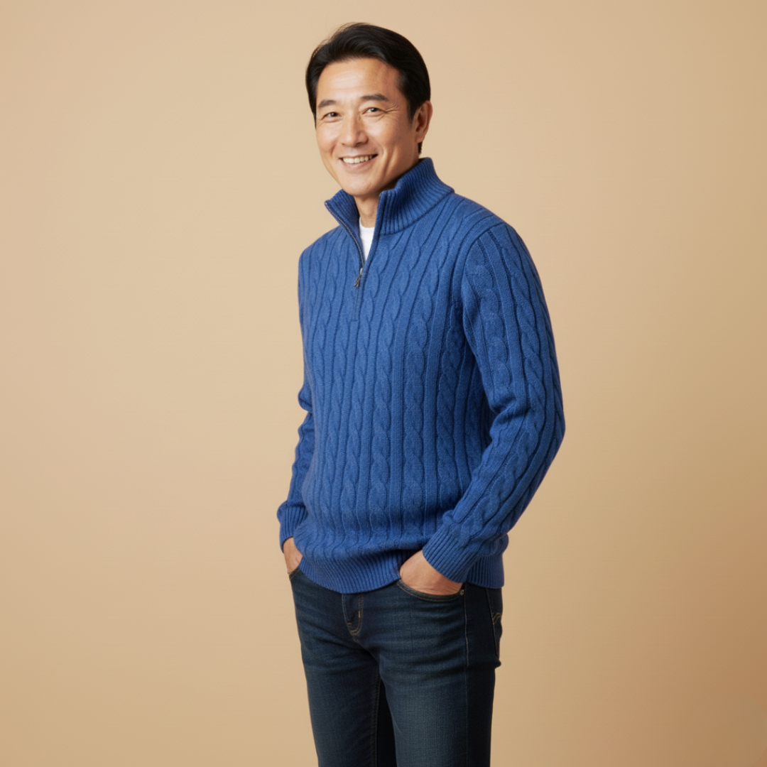 プレミアムケーブルニットセーター