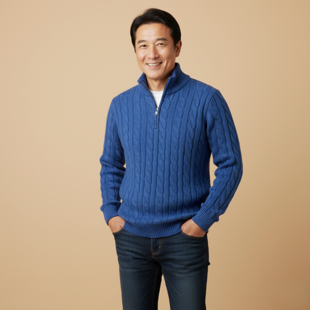 プレミアムケーブルニットセーター