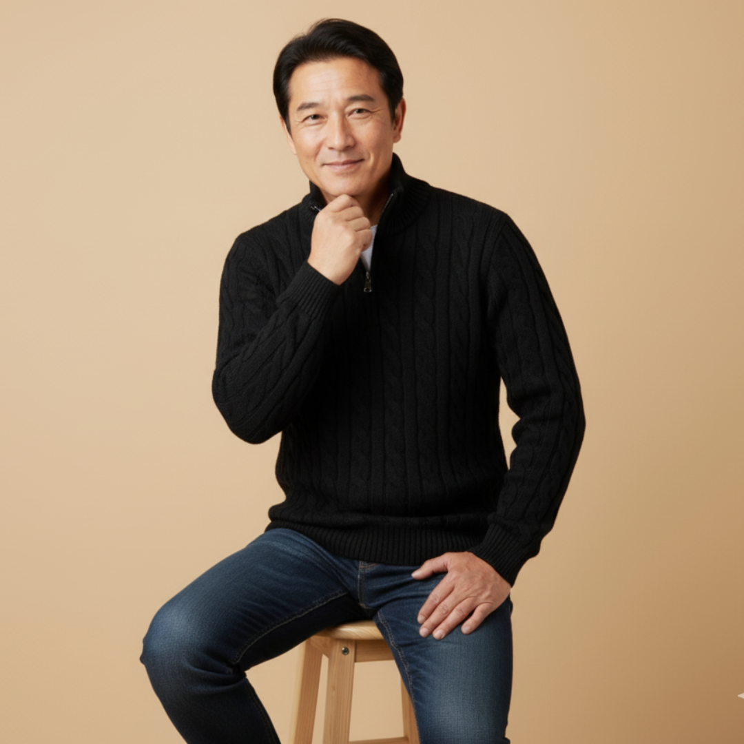 プレミアムケーブルニットセーター