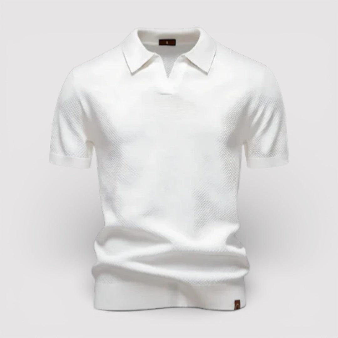 ラグジュアリーなボタンなしポロシャツ