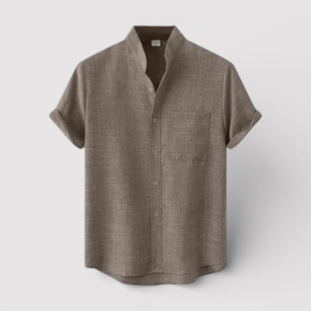 WILSON 通気性リネン混半袖シャツ