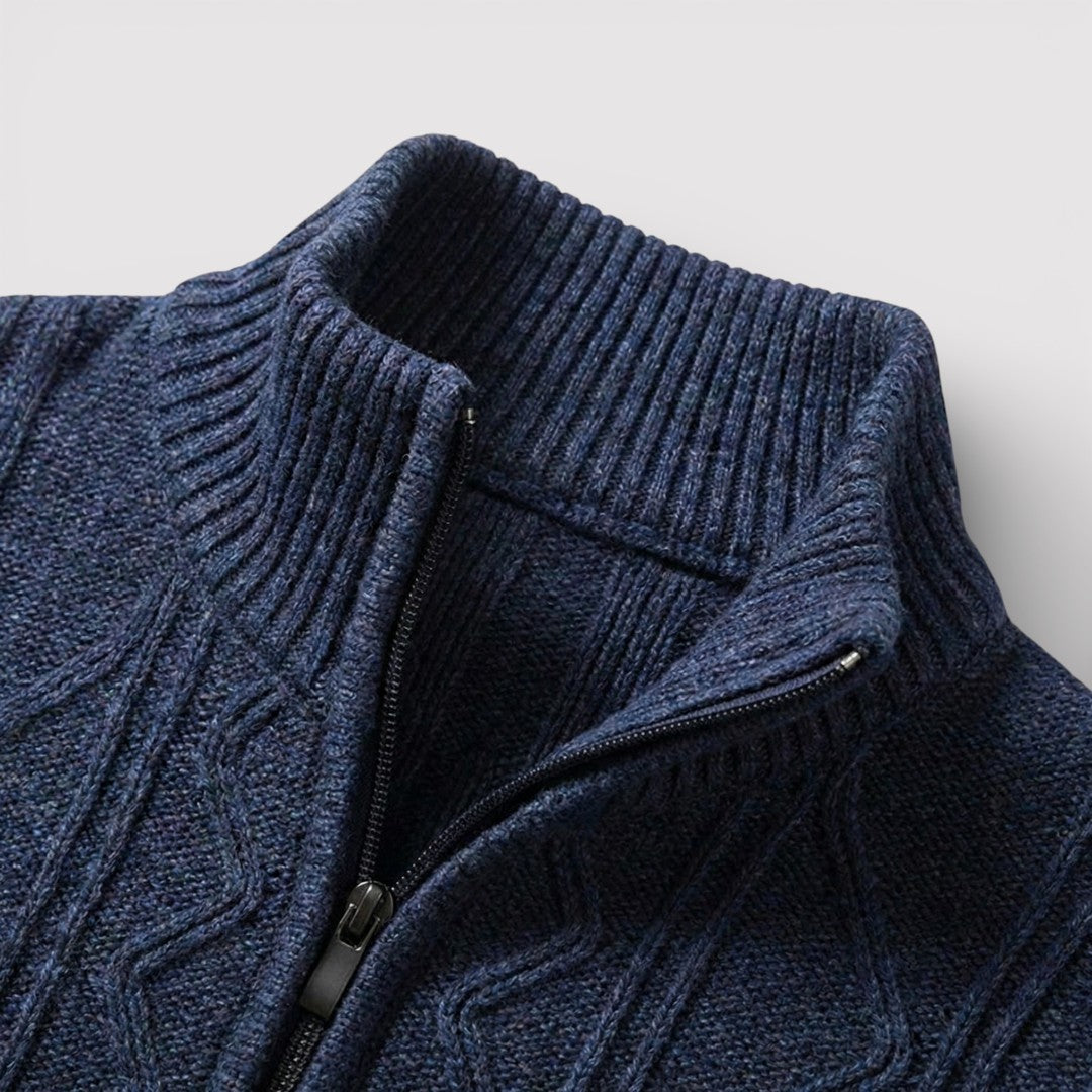 MILO テクスチャード・ニット・ジップ・カーディガン