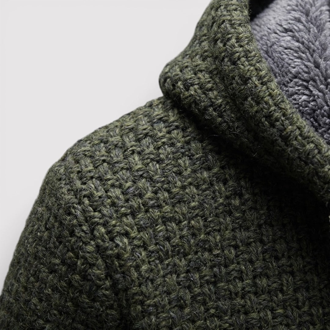 NOLANO テクスチャードニット・ジップパーカー