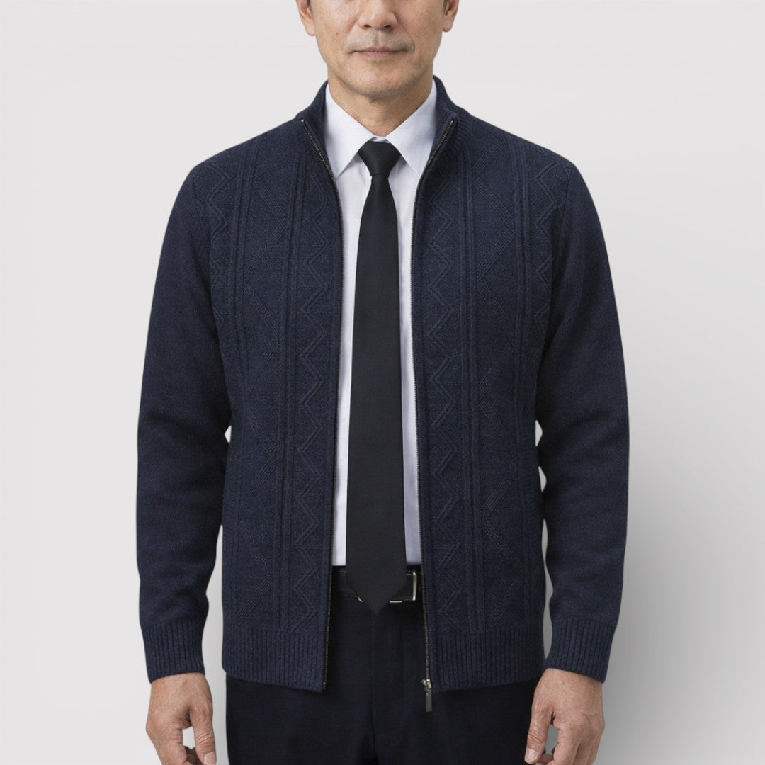 MILO テクスチャード・ニット・ジップ・カーディガン