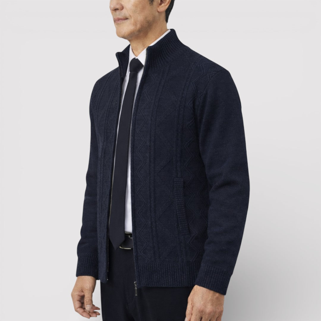 MILO テクスチャード・ニット・ジップ・カーディガン