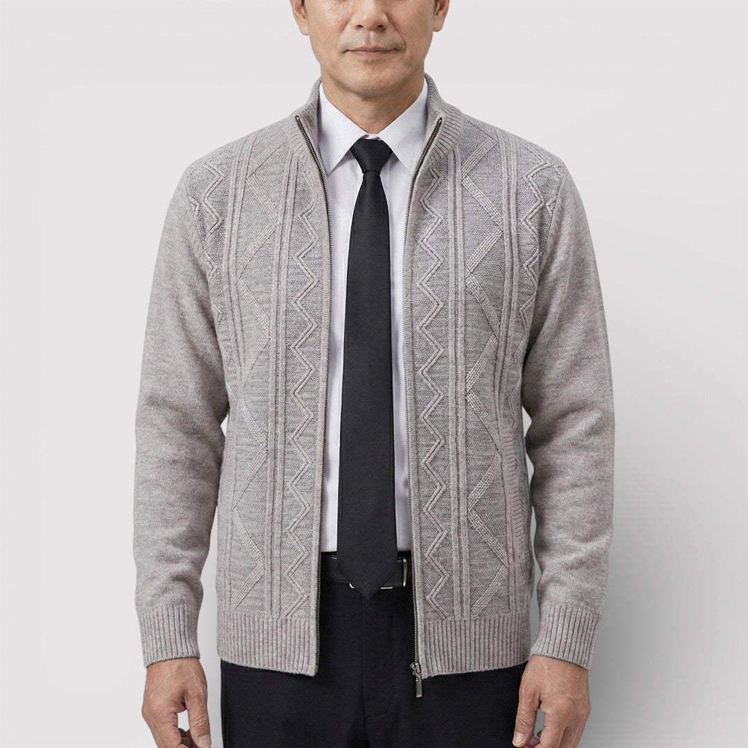 MILO テクスチャード・ニット・ジップ・カーディガン