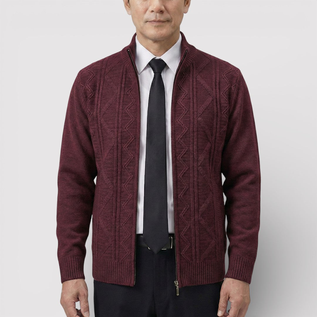 MILO テクスチャード・ニット・ジップ・カーディガン