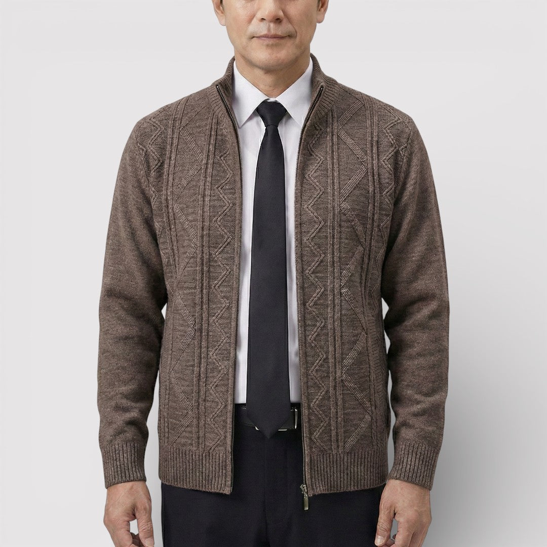 MILO テクスチャード・ニット・ジップ・カーディガン
