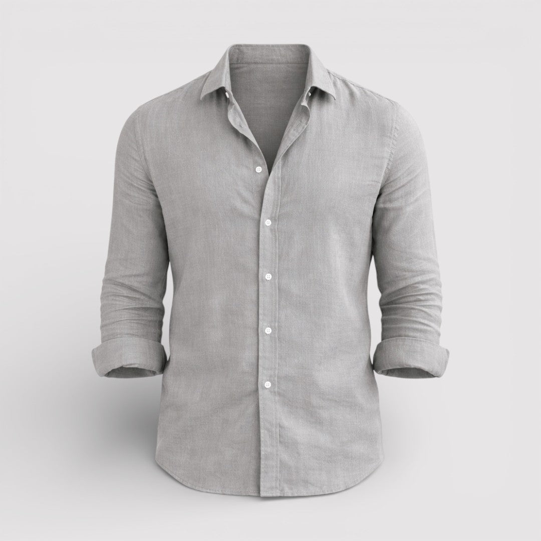 ORVIN 通気性リネン混シャツ