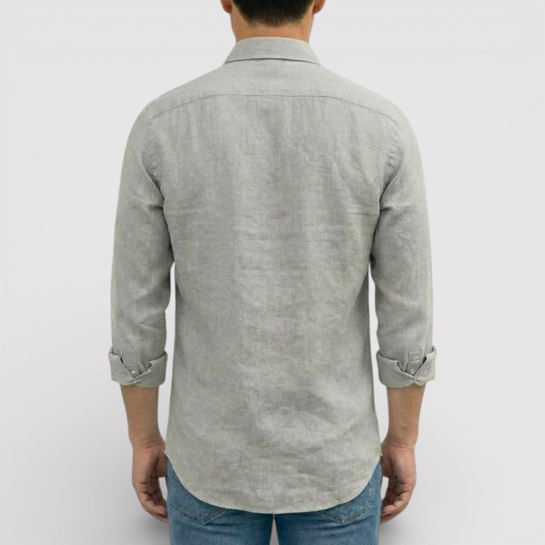 ORVIN 通気性リネン混シャツ