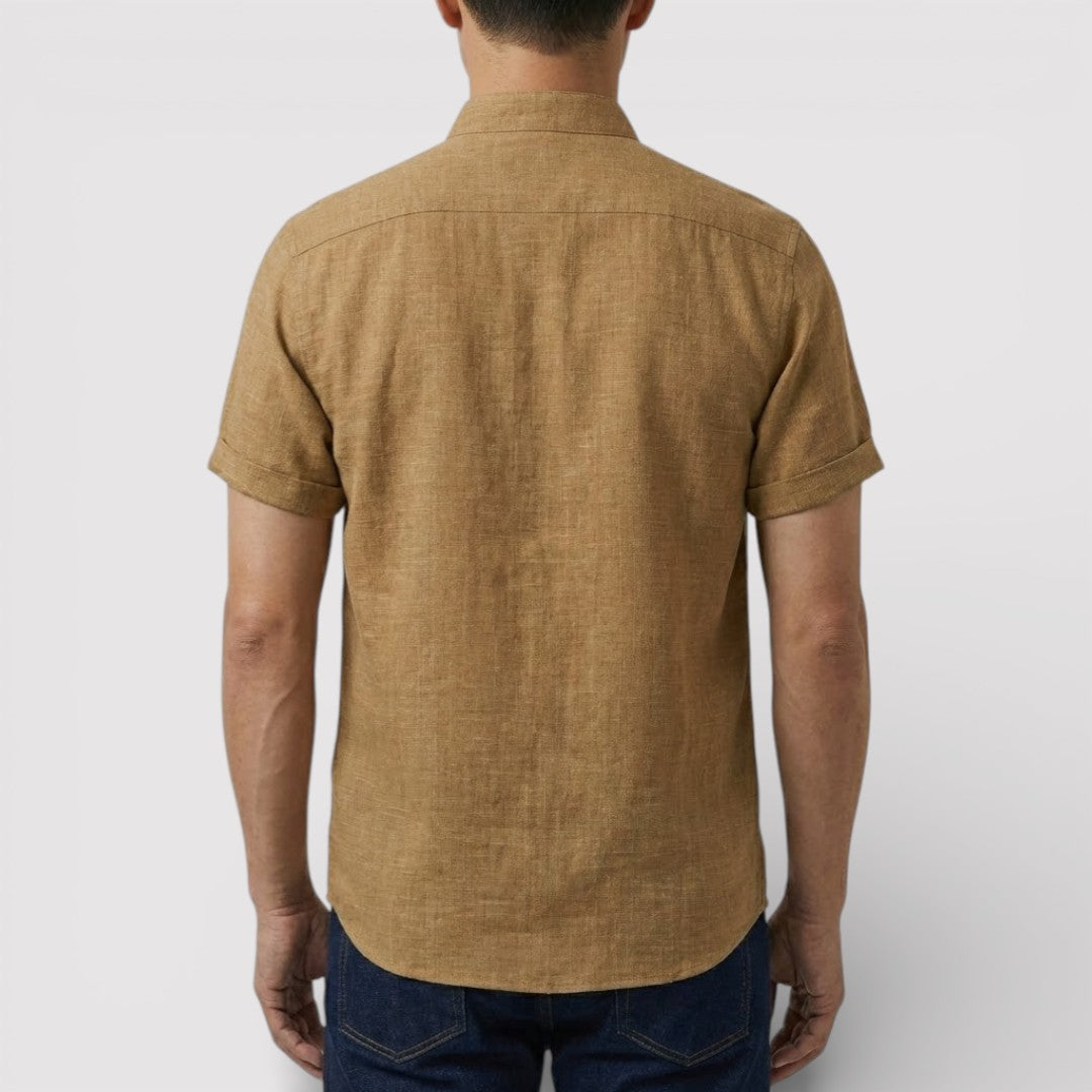 WILSON 通気性リネン混半袖シャツ