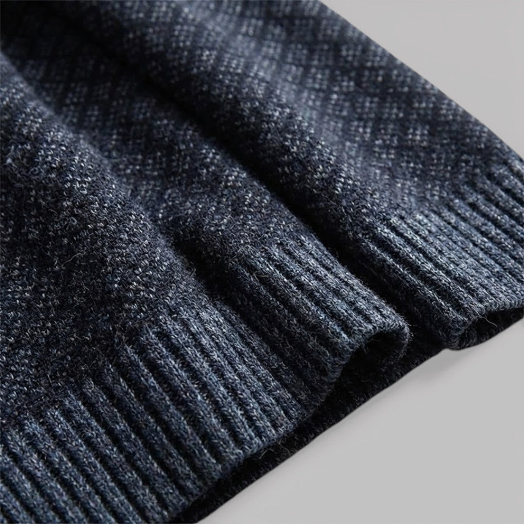 STIG 総柄ジップニットカーディガン