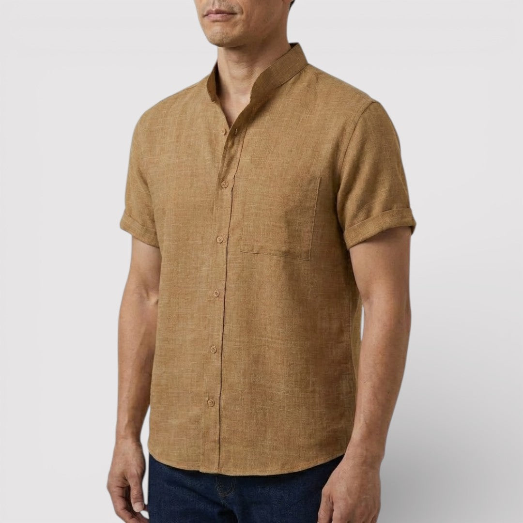 WILSON 通気性リネン混半袖シャツ