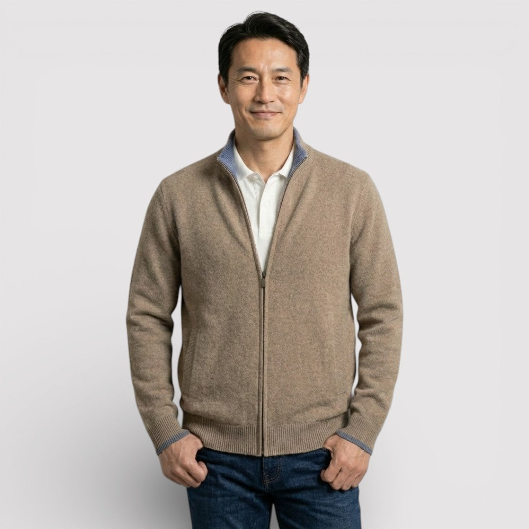 BRIAN レギュラー・ジップ・ニット・セーター