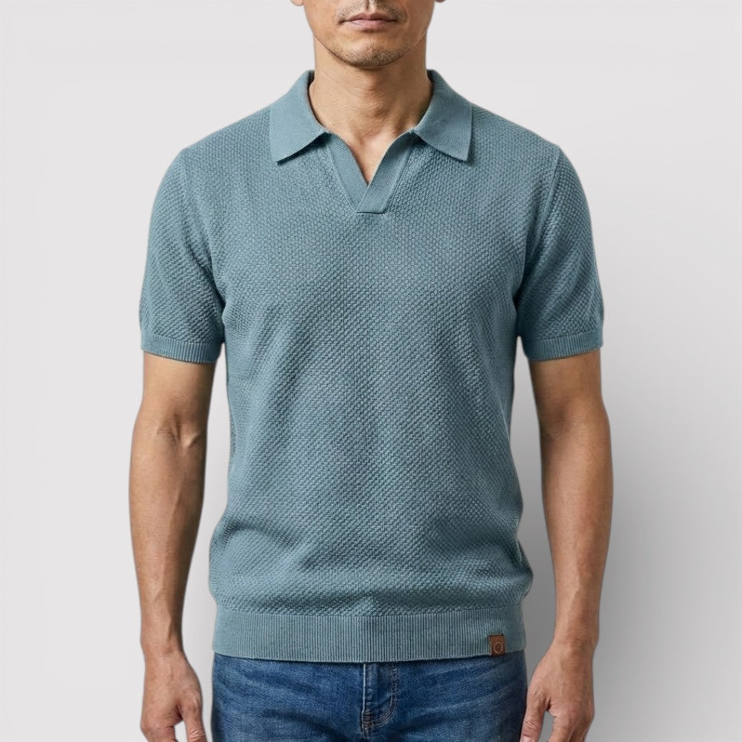 ラグジュアリーなボタンなしポロシャツ