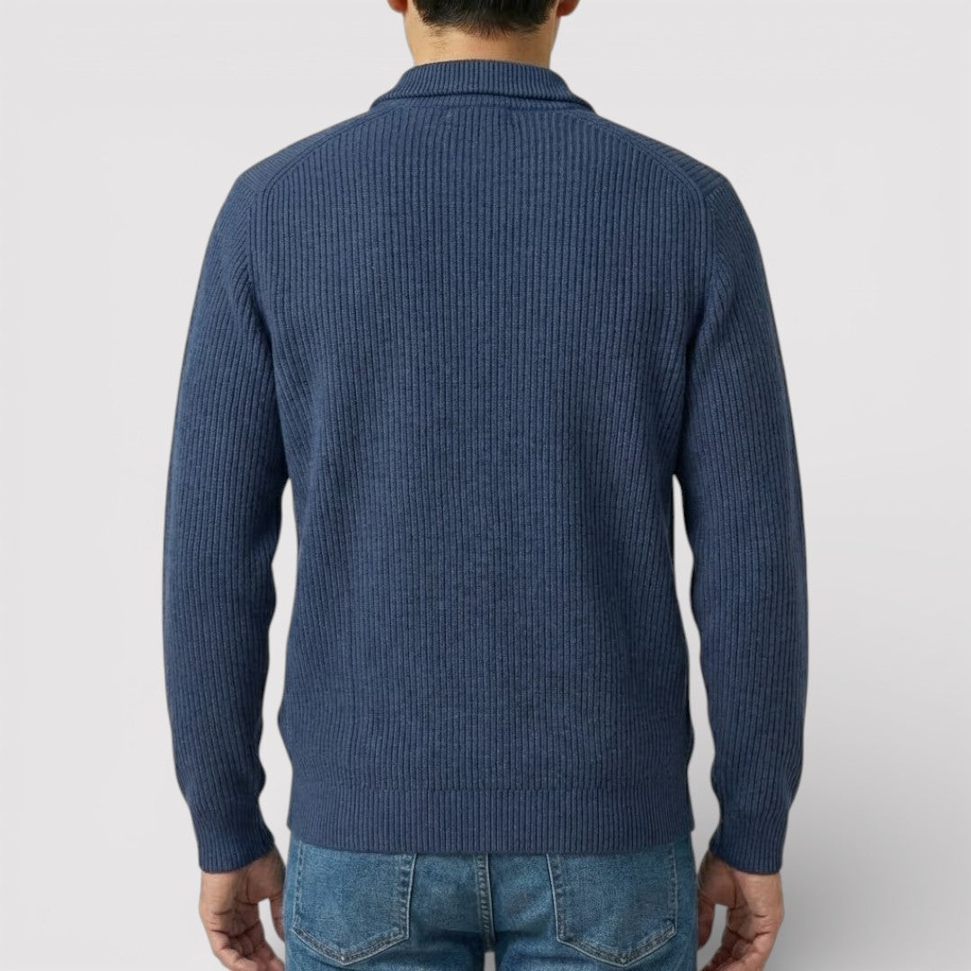 RONEL テクスチャード・リブ・ハーフジップ・ニット