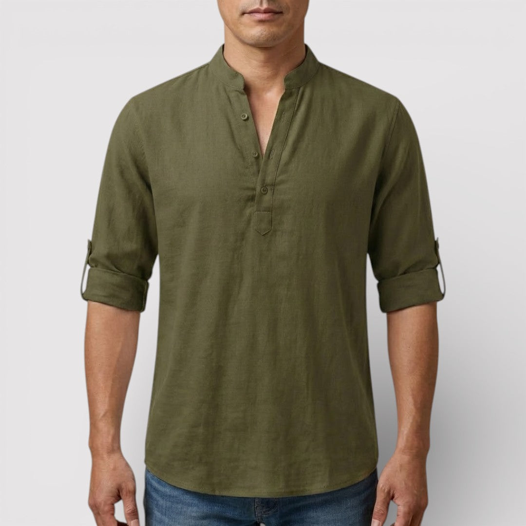 BRENO 春夏バンドカラーシャツ