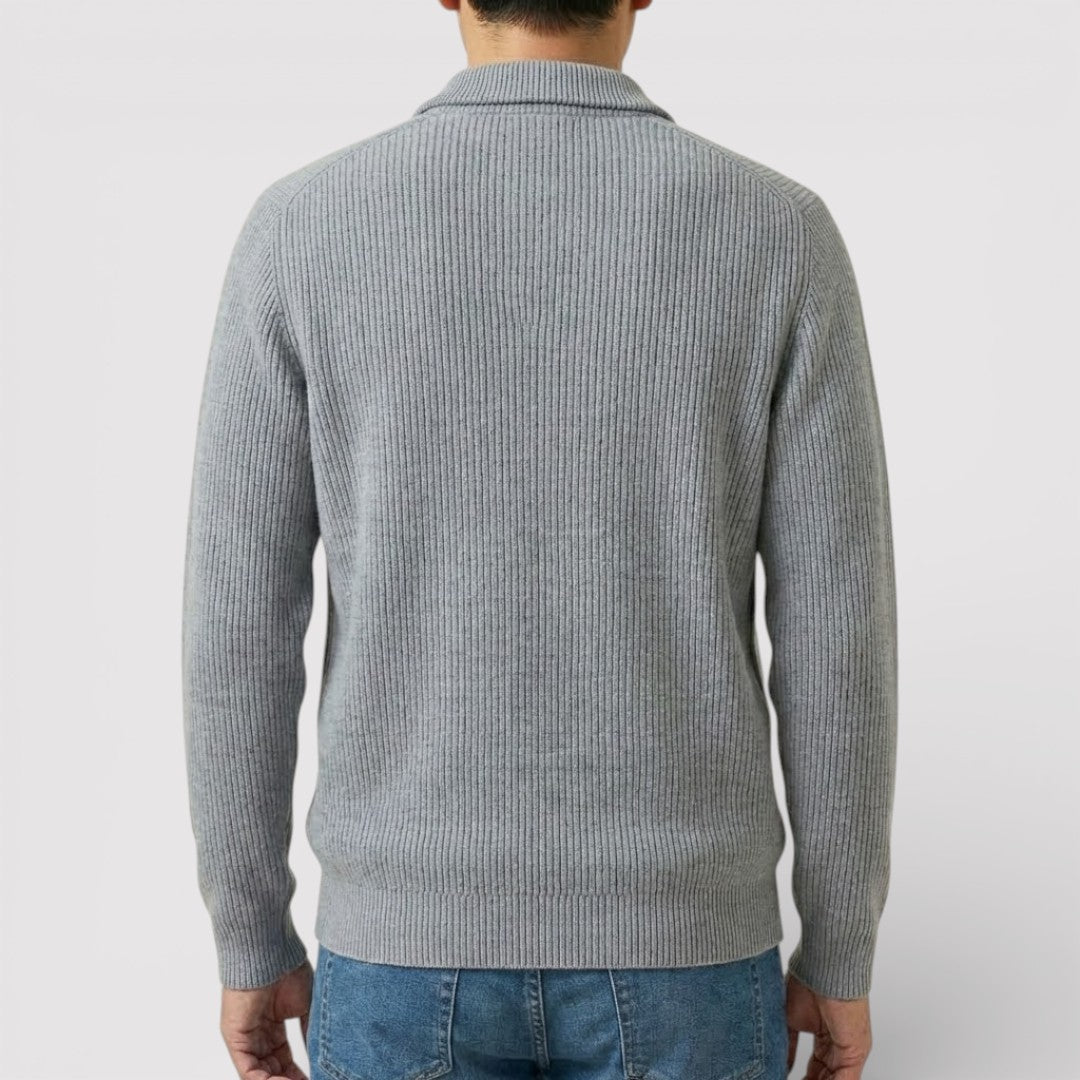 RONEL テクスチャード・リブ・ハーフジップ・ニット