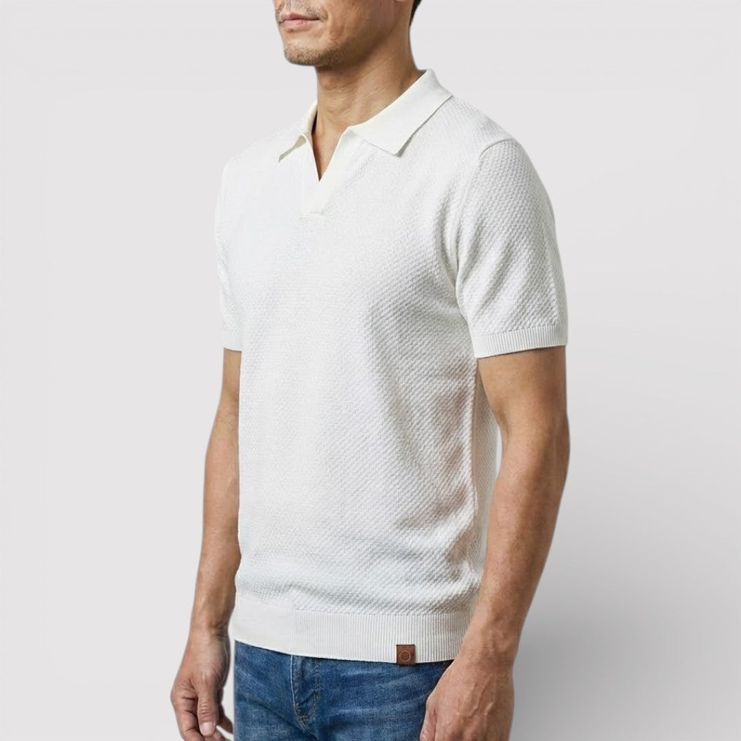 ラグジュアリーなボタンなしポロシャツ