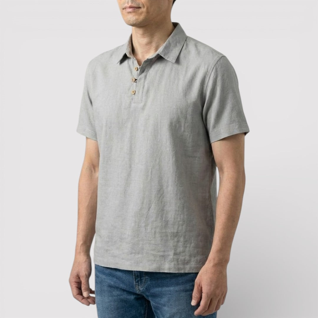 VAREN リネン混レギュラー・ポロシャツ