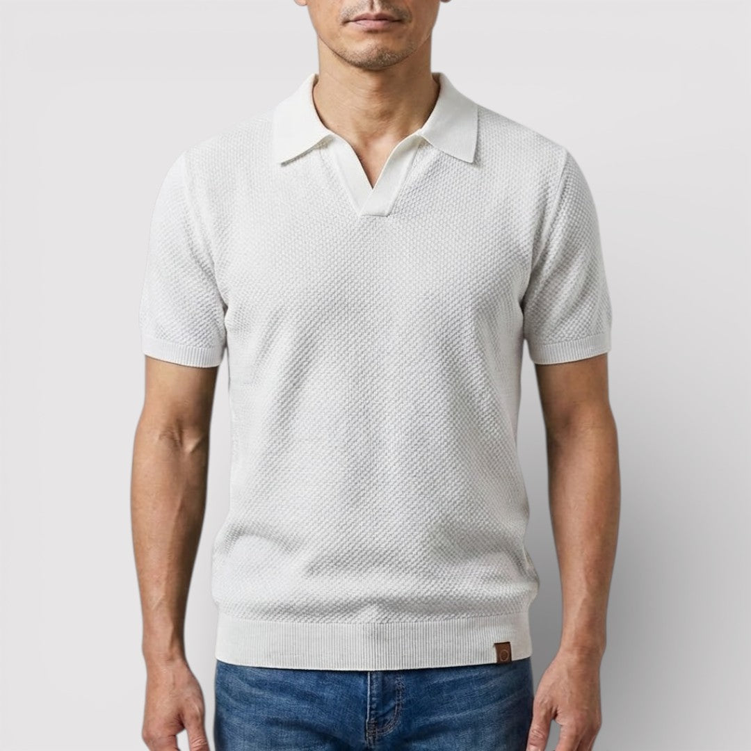 ラグジュアリーなボタンなしポロシャツ