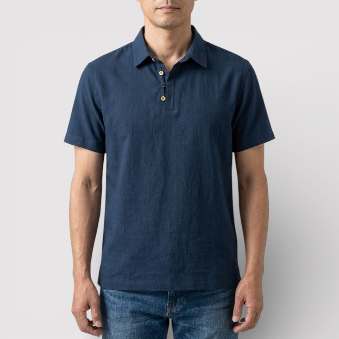 VAREN リネン混レギュラー・ポロシャツ
