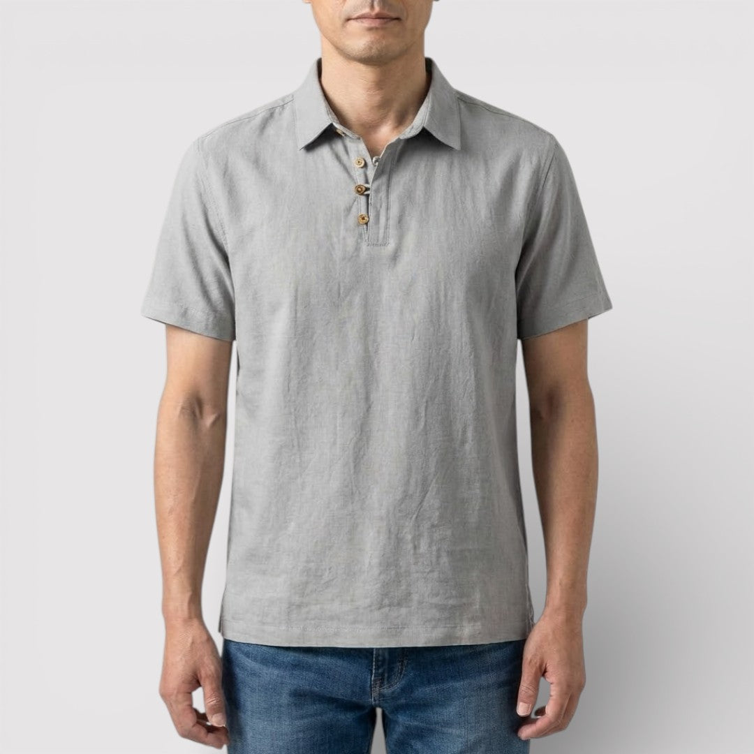 VAREN リネン混レギュラー・ポロシャツ