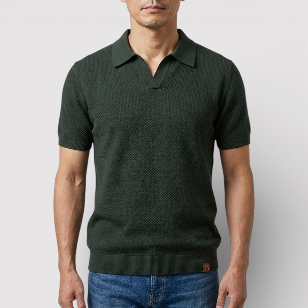 ラグジュアリーなボタンなしポロシャツ