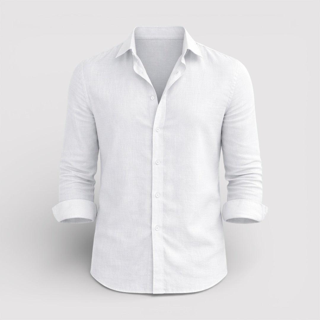 ORVIN 通気性リネン混シャツ