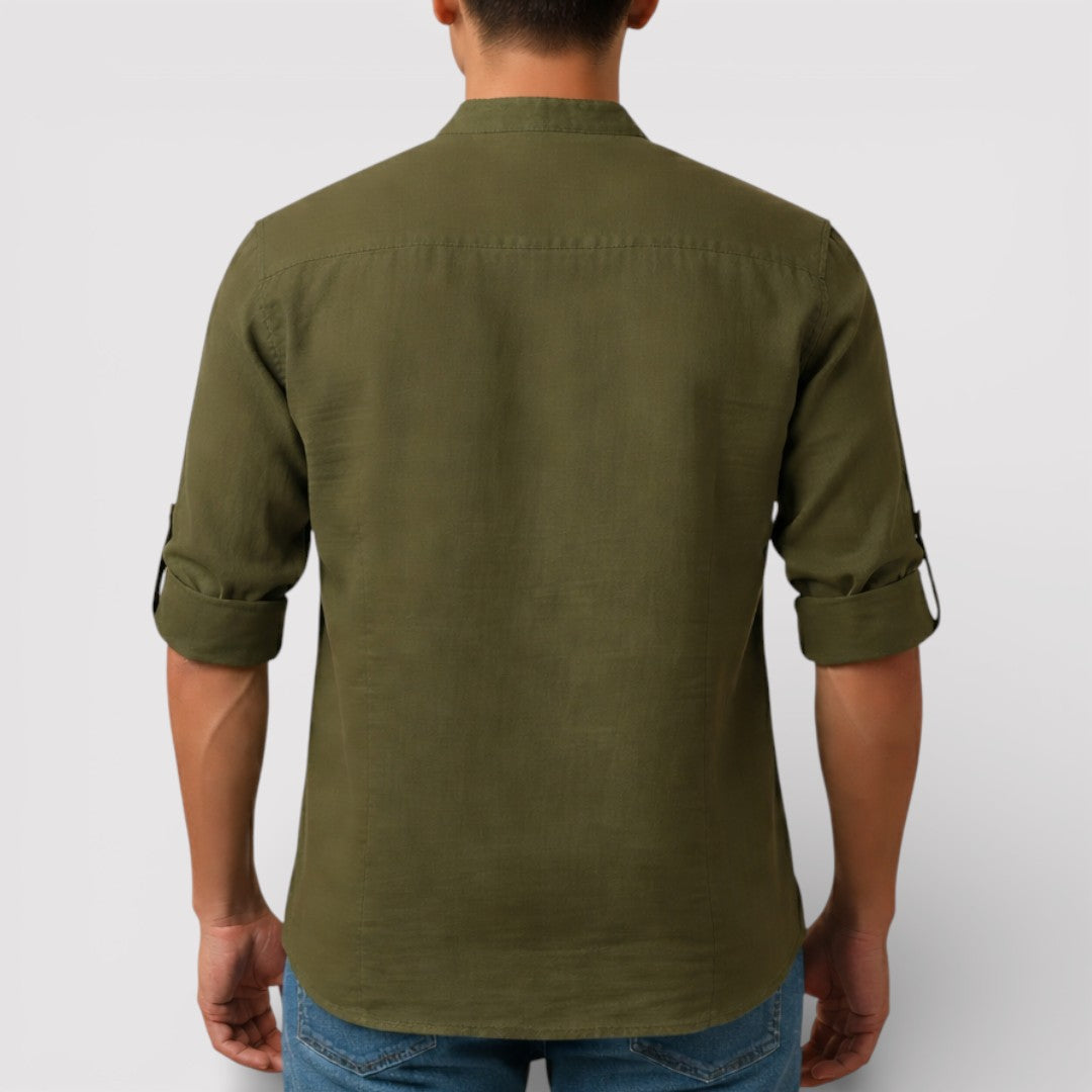 BRENO 春夏バンドカラーシャツ