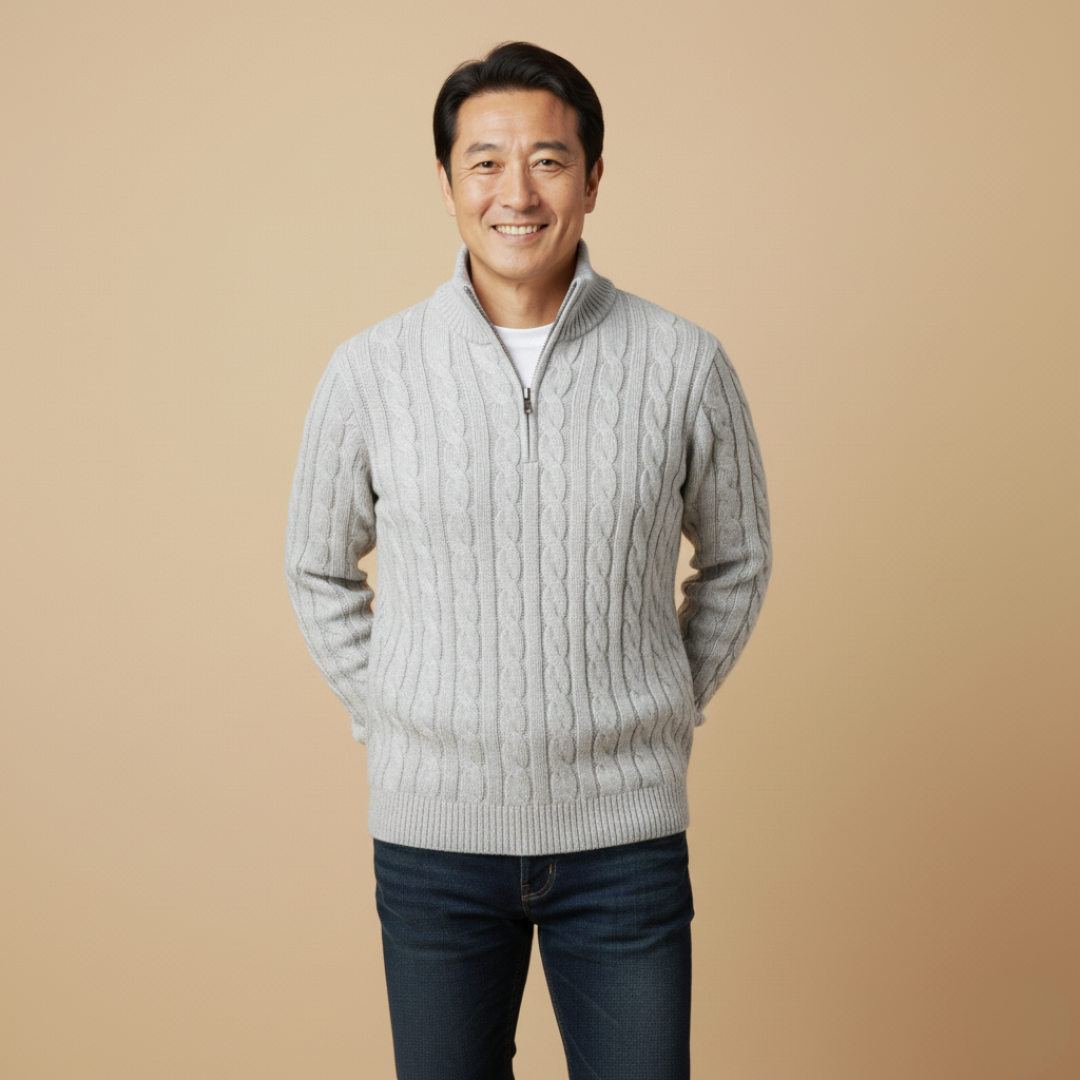 プレミアムケーブルニットセーター