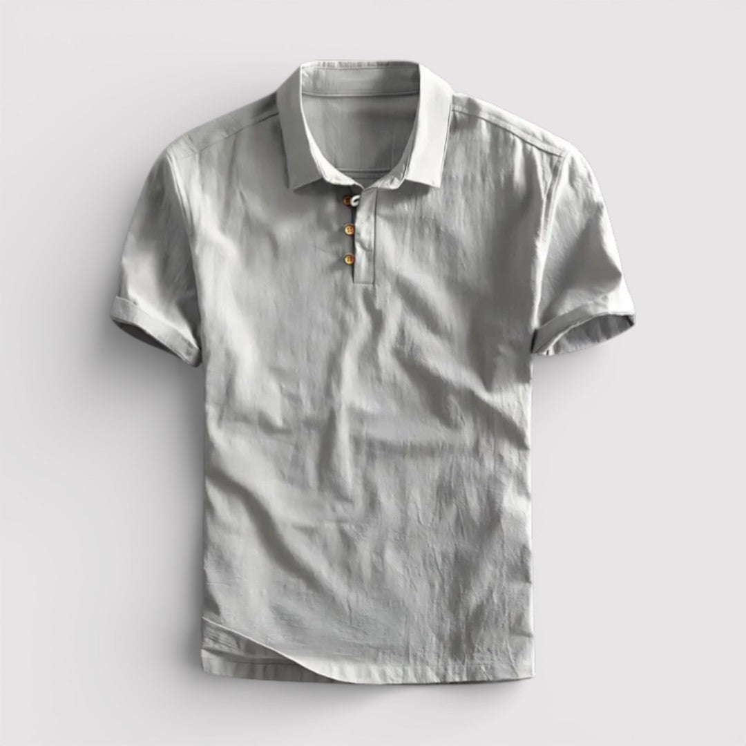 VAREN リネン混レギュラー・ポロシャツ