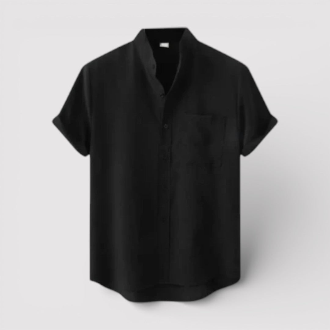 WILSON 通気性リネン混半袖シャツ