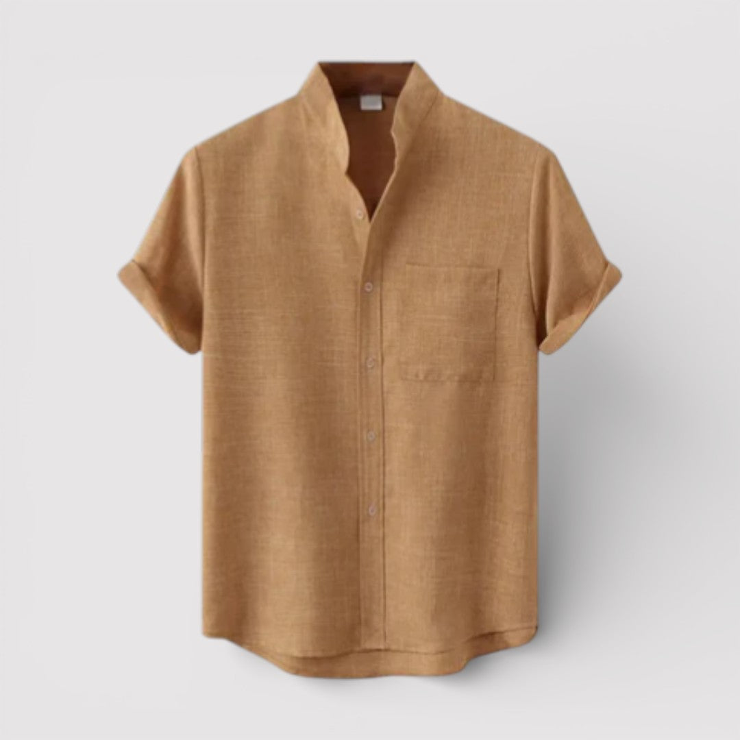 WILSON 通気性リネン混半袖シャツ