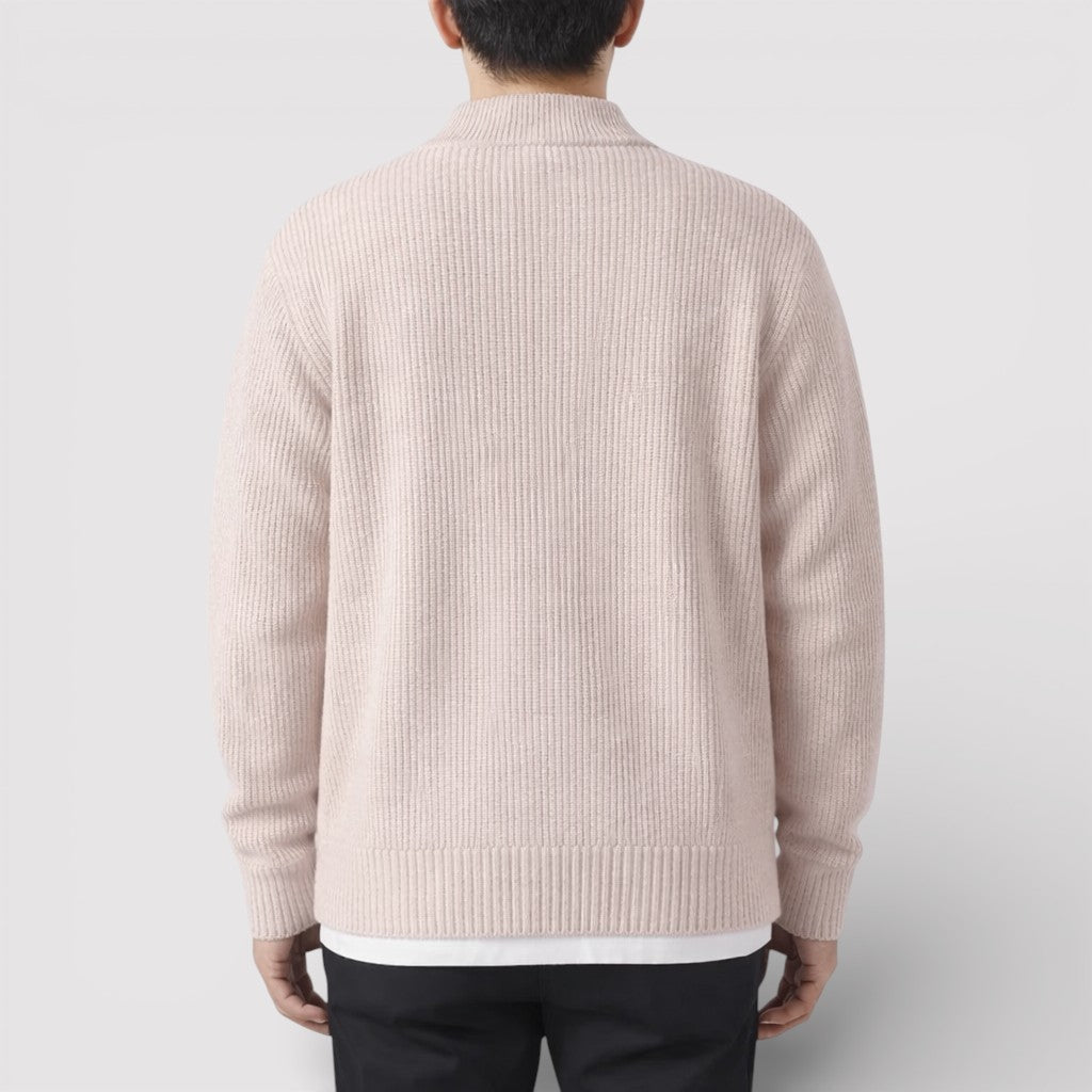 OSCAR ライトウェイト・リブ・ジップ・カーディガン