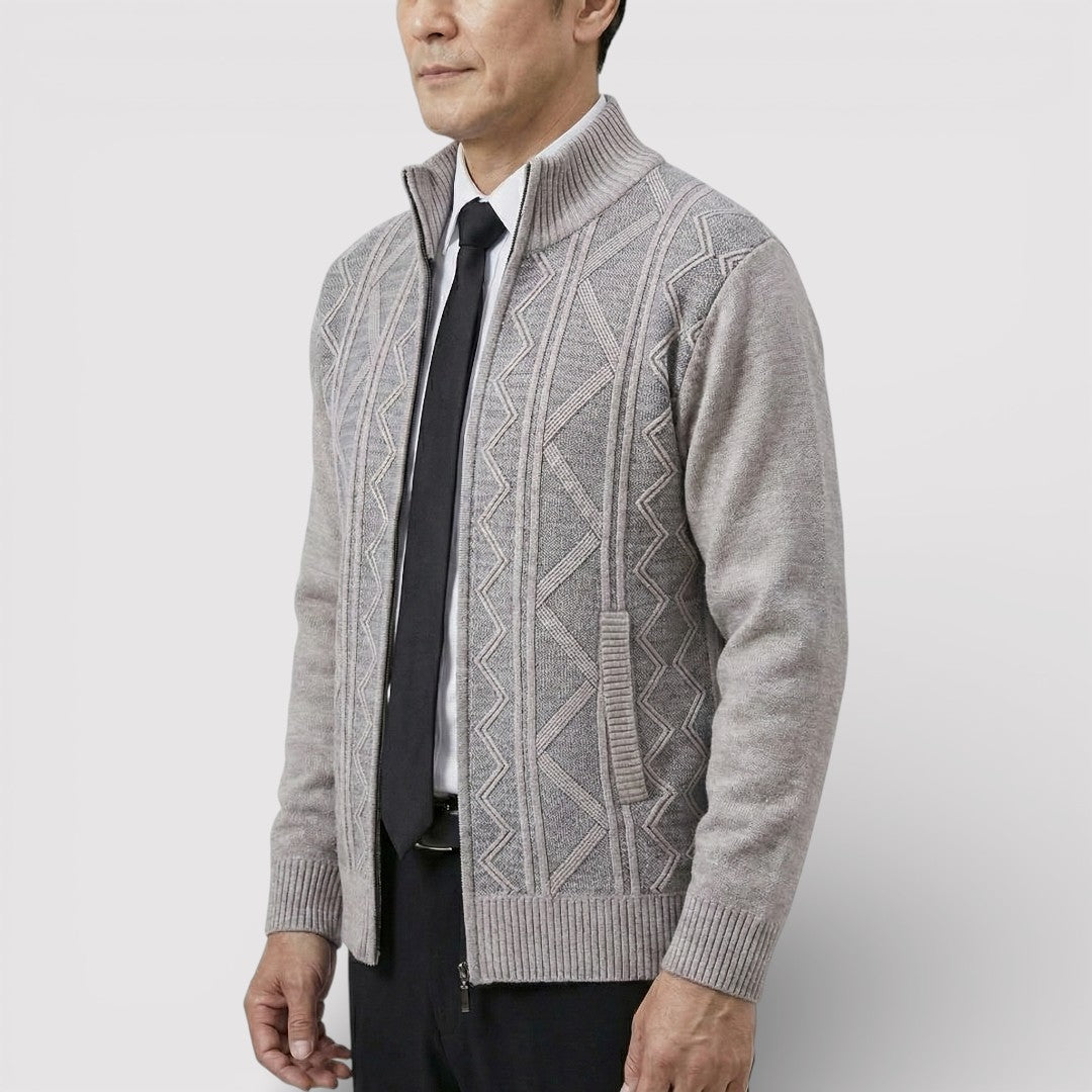 MILO テクスチャード・ニット・ジップ・カーディガン
