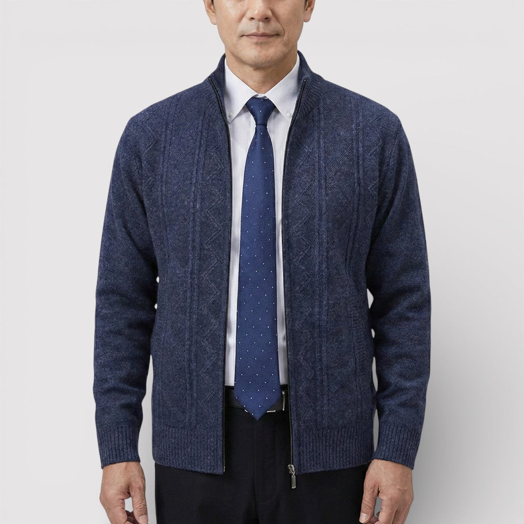 MILO テクスチャード・ニット・ジップ・カーディガン