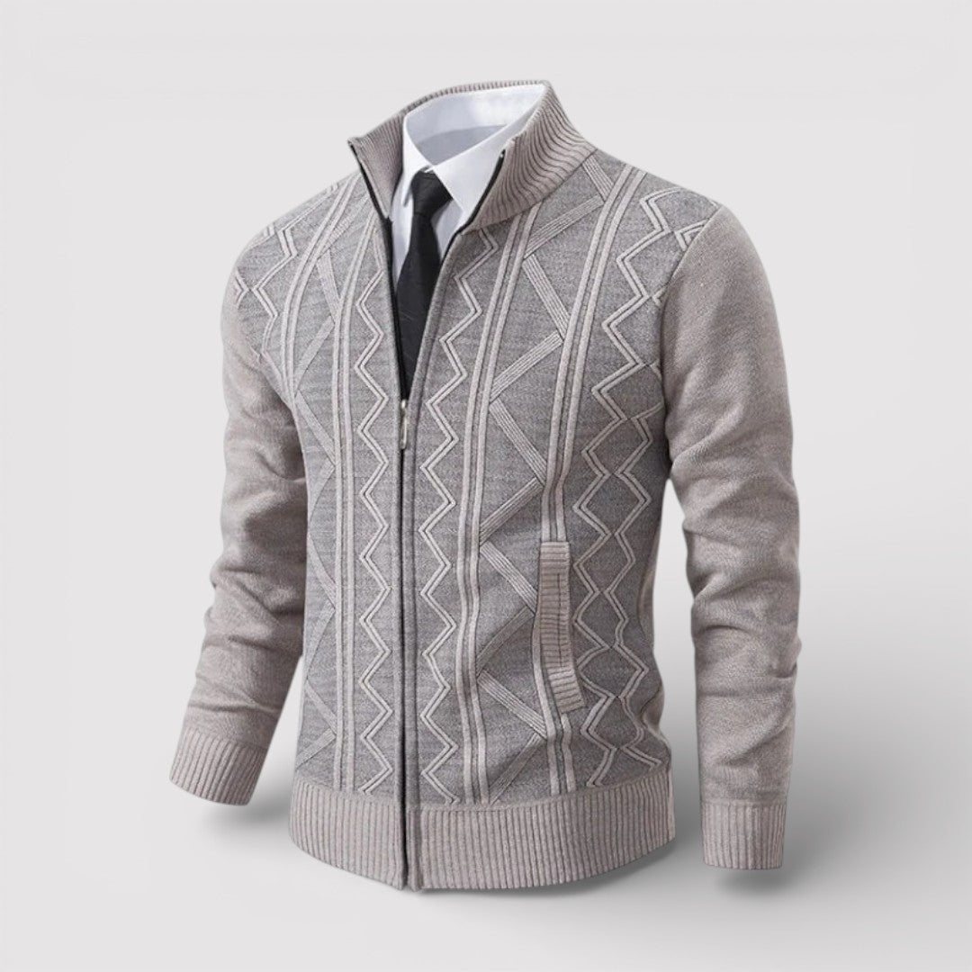 MILO テクスチャード・ニット・ジップ・カーディガン