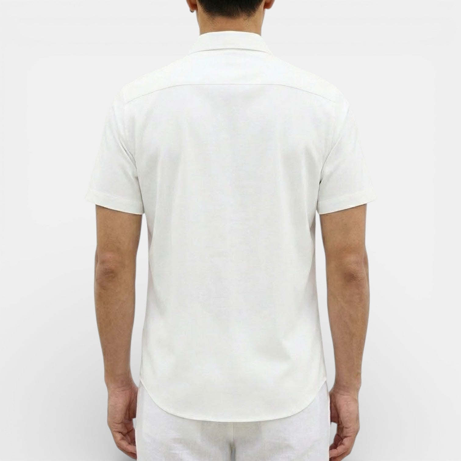 ELVIN リネン混レギュラーシャツ