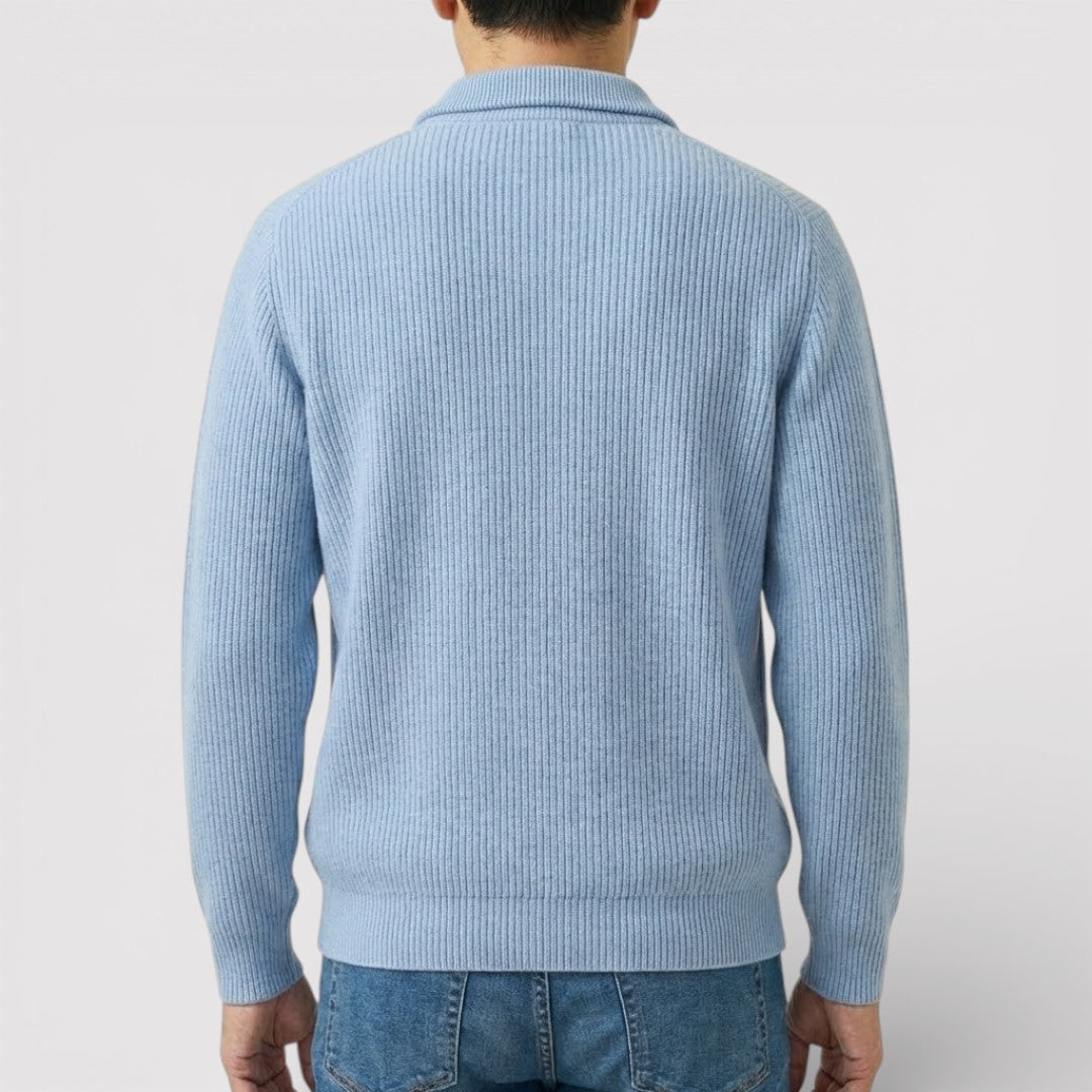 RONEL  テクスチャード・リブ・ハーフジップ・ニット