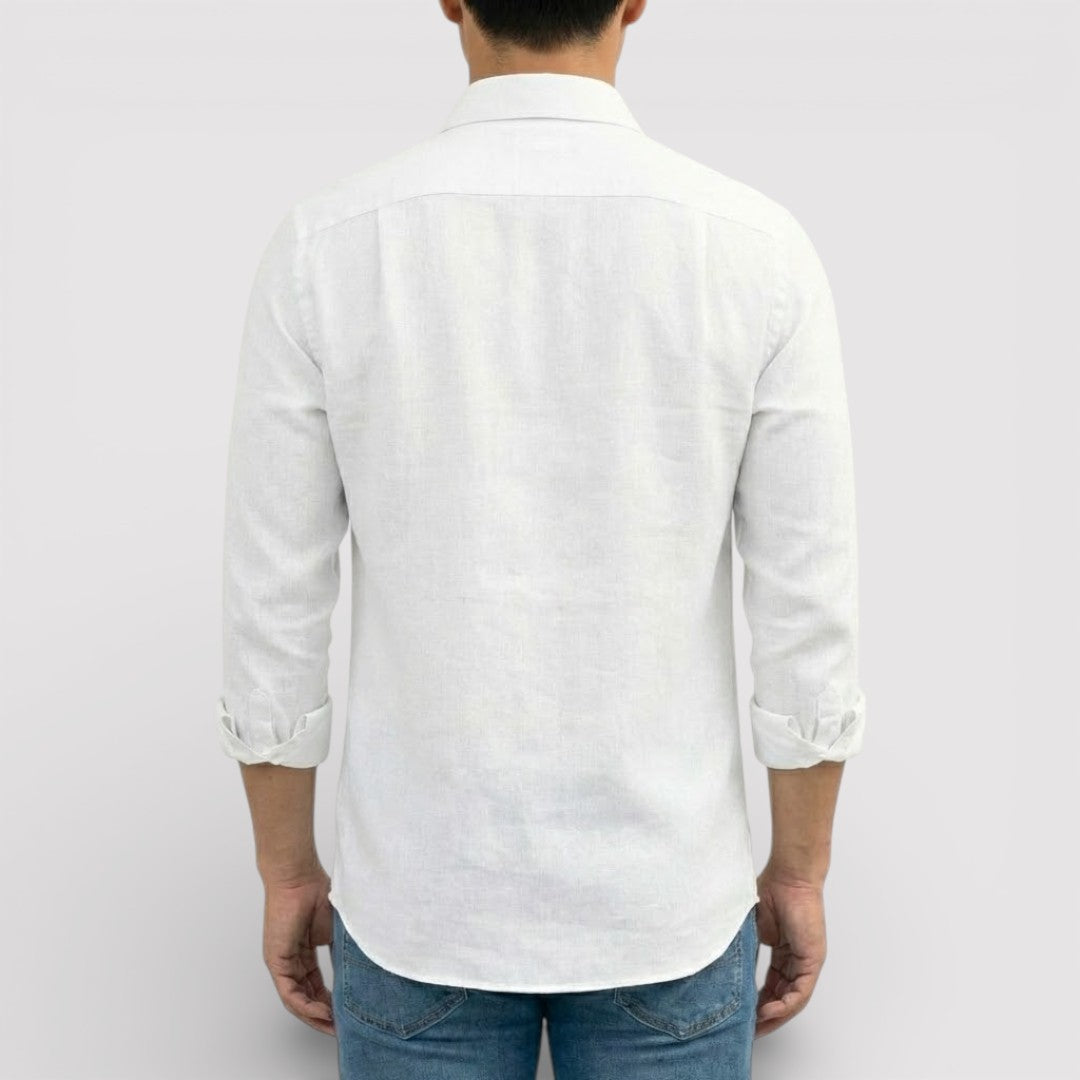 ORVIN 通気性リネン混シャツ