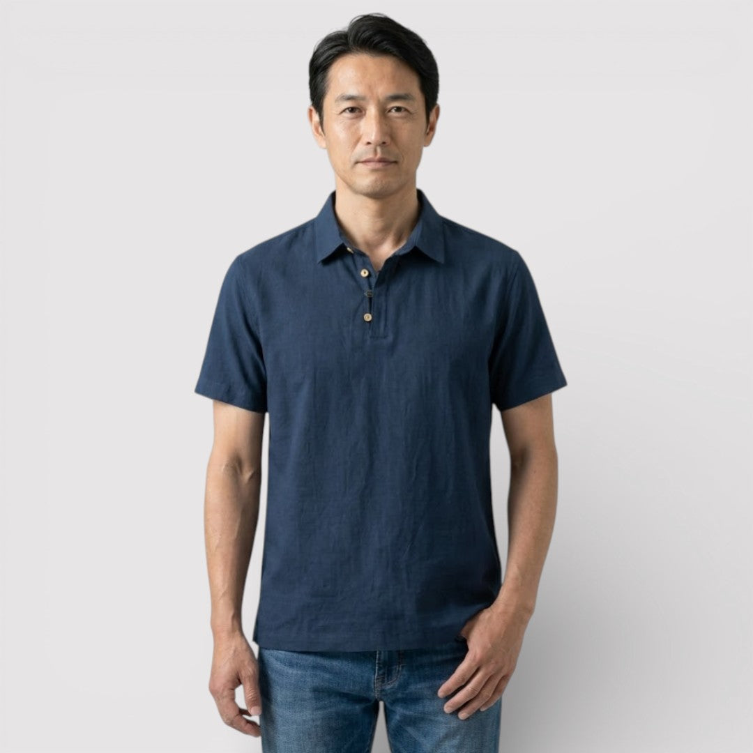VAREN リネン混レギュラー・ポロシャツ