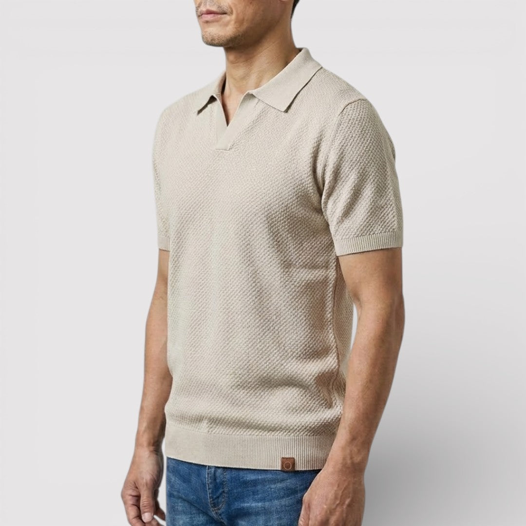 ラグジュアリーなボタンなしポロシャツ