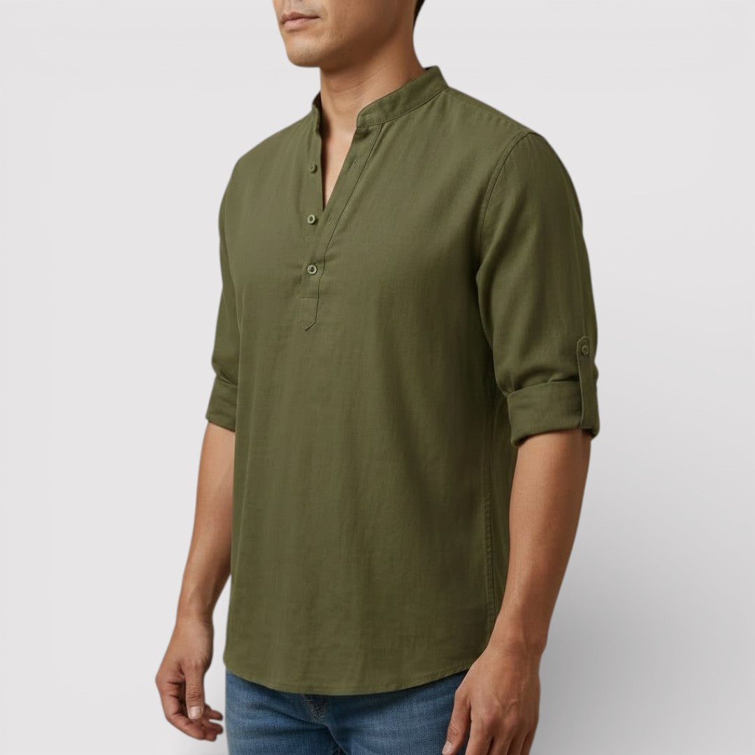 BRENO 春夏バンドカラーシャツ