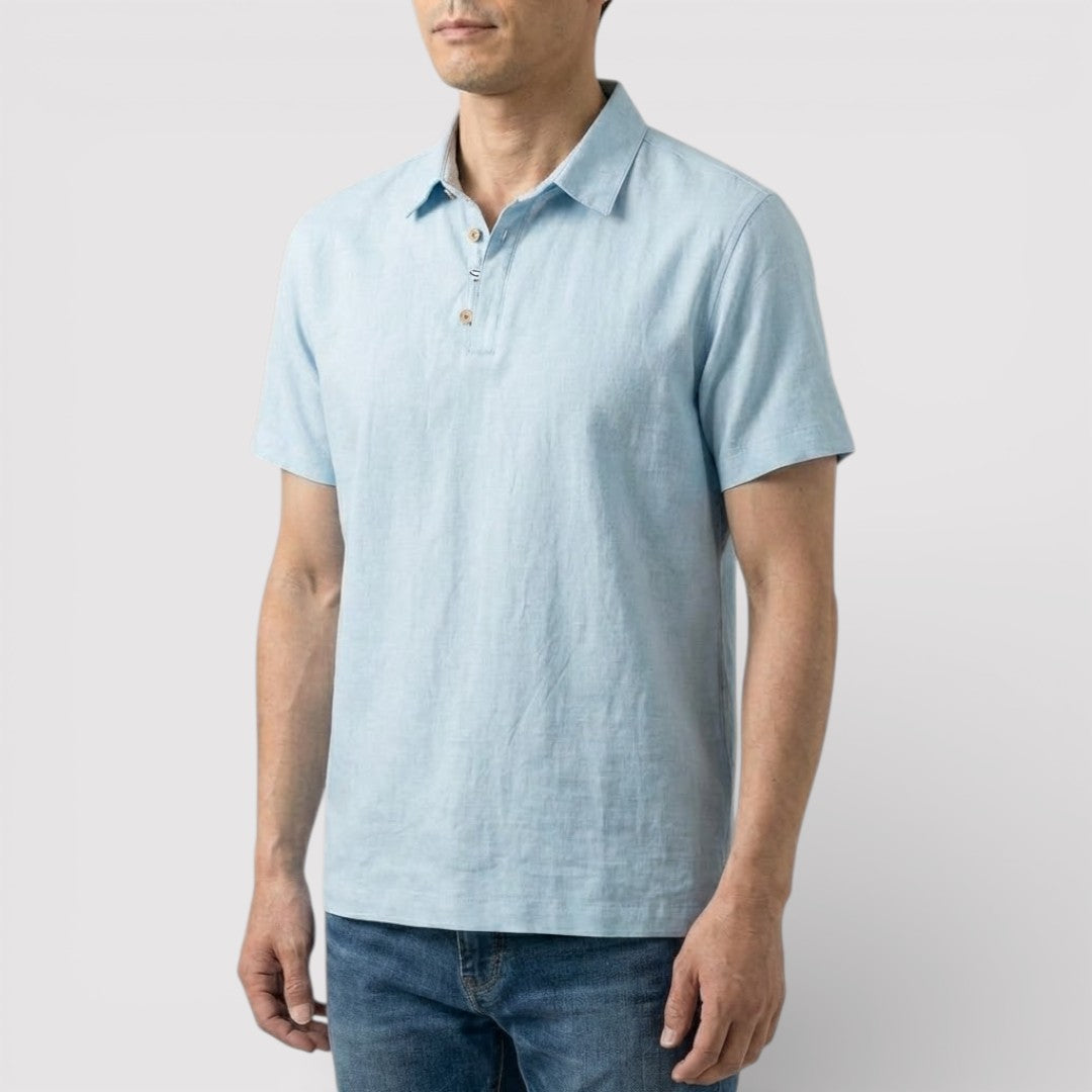 VAREN リネン混レギュラー・ポロシャツ