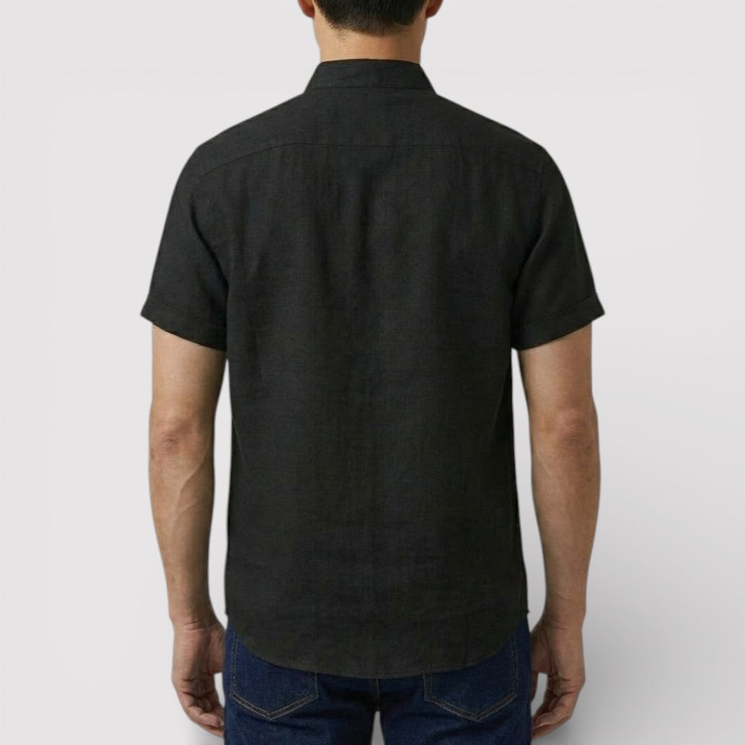 WILSON 通気性リネン混半袖シャツ