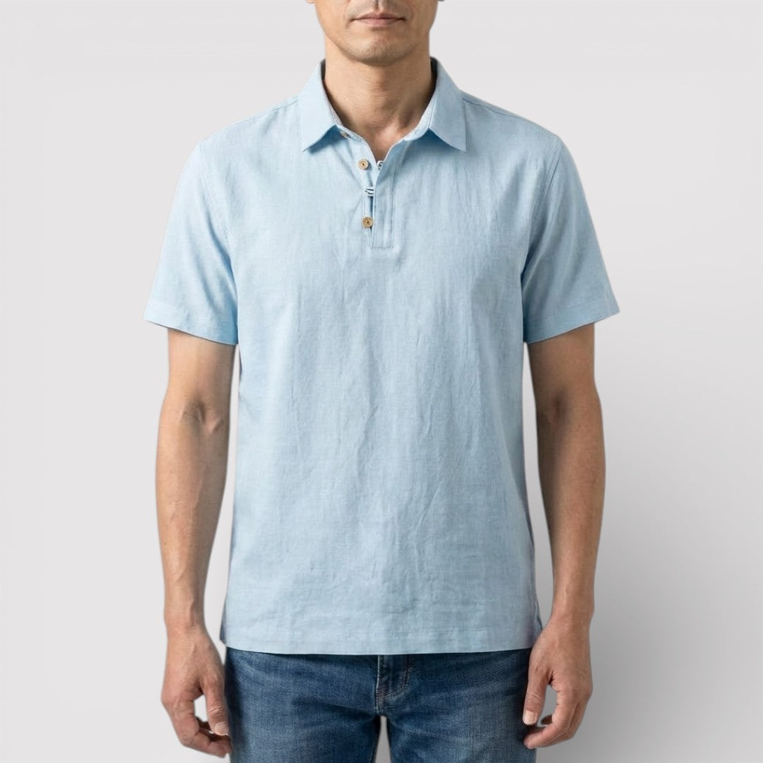 VAREN リネン混レギュラー・ポロシャツ